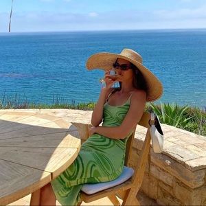 House of Sunny Hockney Dress Green Lilly Pad